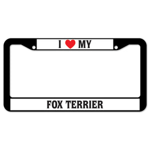 I Heart My Fox Terrier License Plate Frame