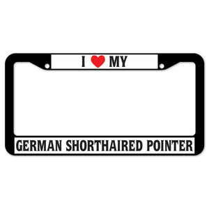 I Heart My German Shorthaired Pointer License Plate Frame