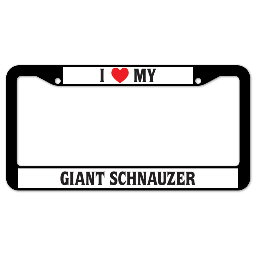 I Heart My Giant Schnauzer License Plate Frame