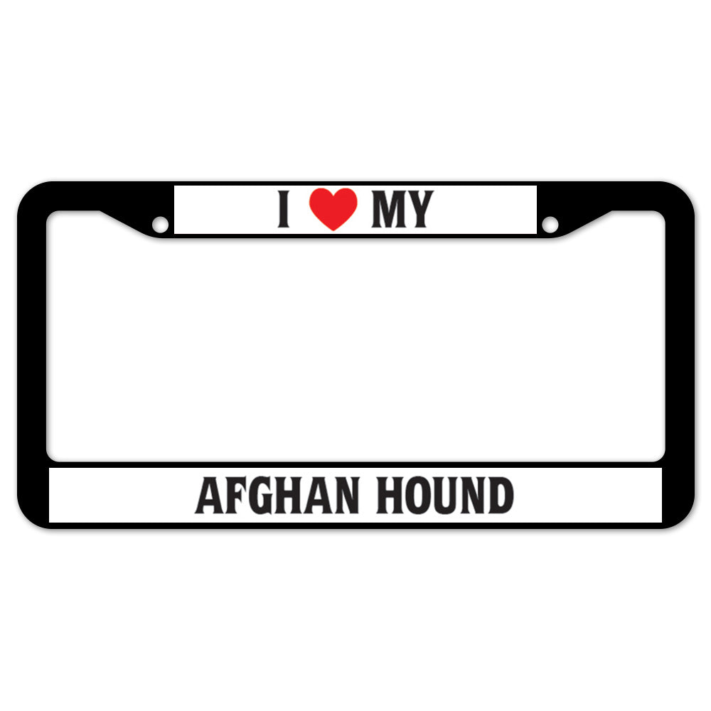 I Heart My Afghan Hound License Plate Frame
