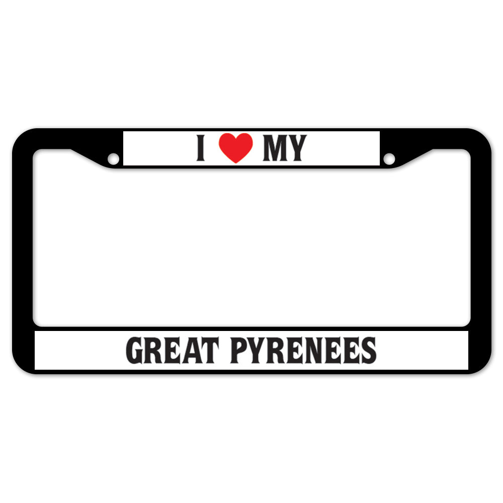I Heart My Great Pyrenees License Plate Frame