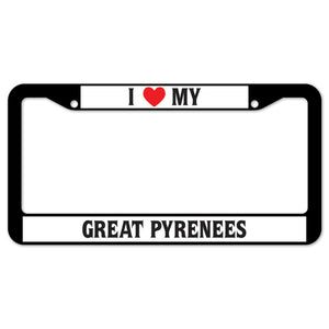 I Heart My Great Pyrenees License Plate Frame