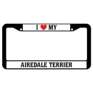 I Heart My Airedale Terrier License Plate Frame