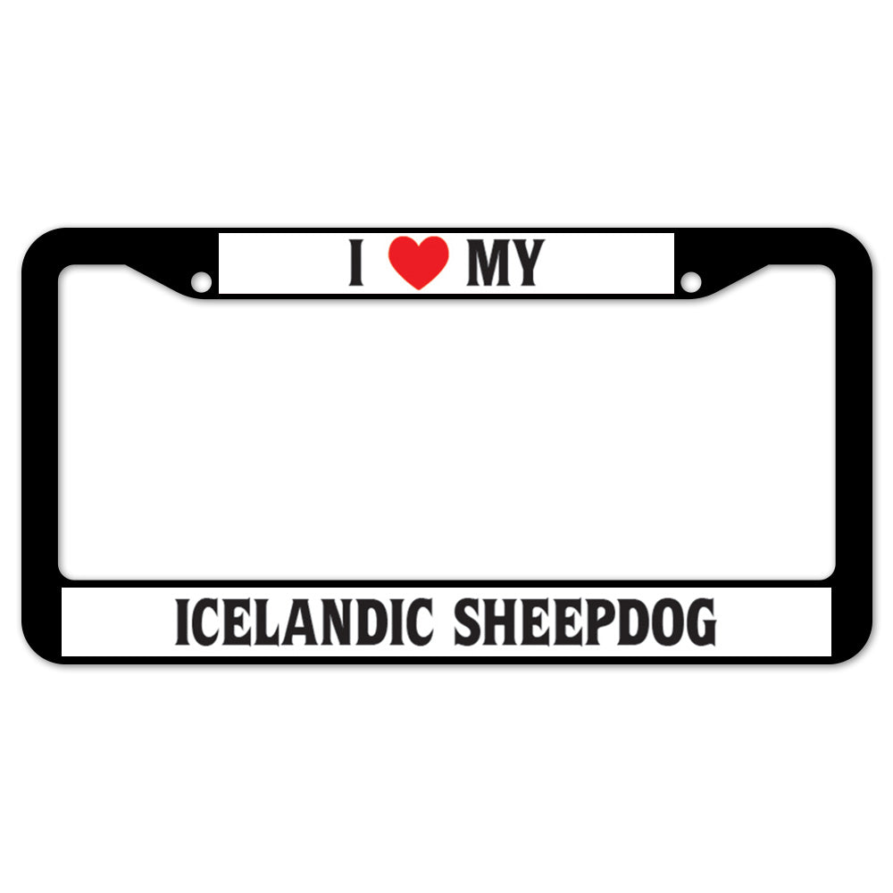 I Heart My Icelandic Sheepdog License Plate Frame