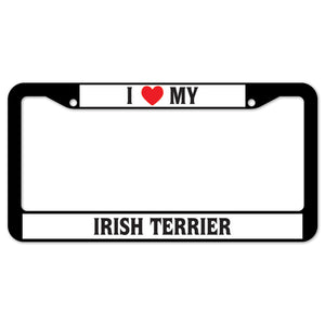 I Heart My Irish Terrier License Plate Frame