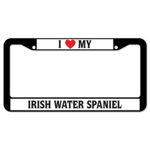 I Heart My Irish Water Spaniel License Plate Frame