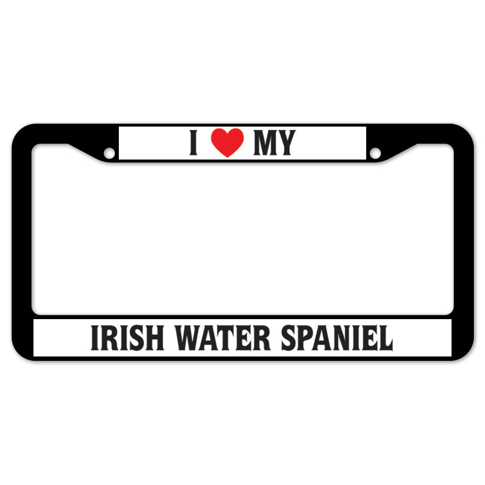 I Heart My Irish Water Spaniel License Plate Frame