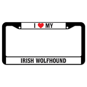 I Heart My Irish Wolfhound License Plate Frame