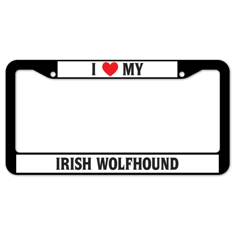 I Heart My Irish Wolfhound License Plate Frame