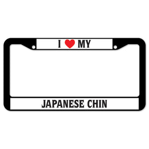 I Heart My Japanese Chin License Plate Frame