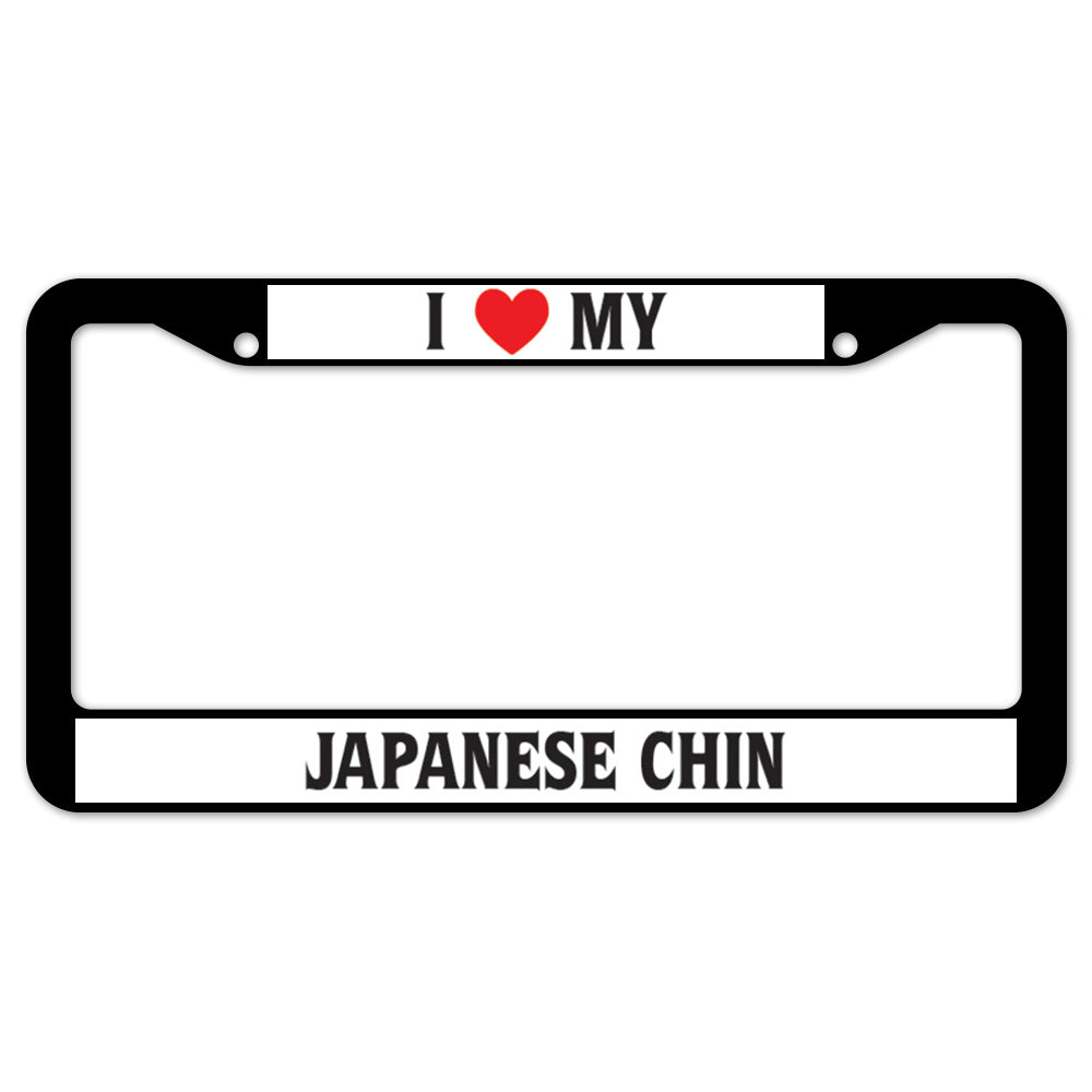 I Heart My Japanese Chin License Plate Frame