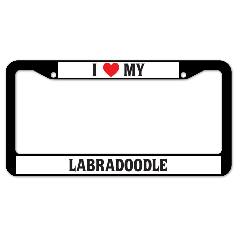 I Heart My Labradoodle License Plate Frame