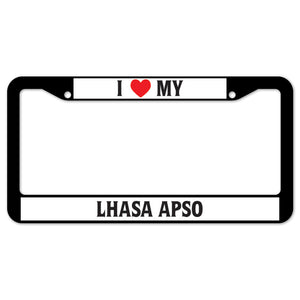 I Heart My Lhasa Apso License Plate Frame