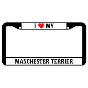 I Heart My Manchester Terrier License Plate Frame