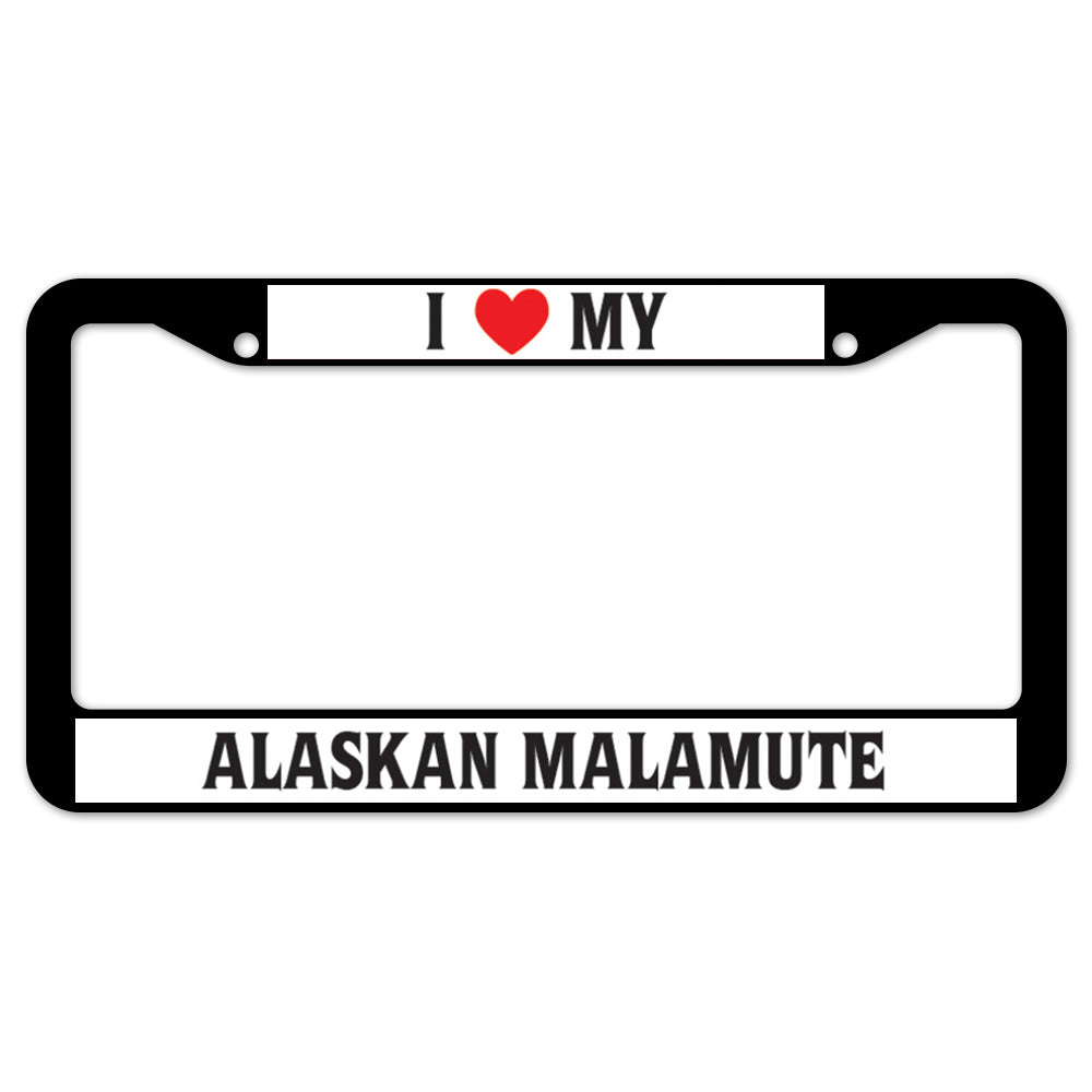 I Heart My Alaskan Malamute License Plate Frame