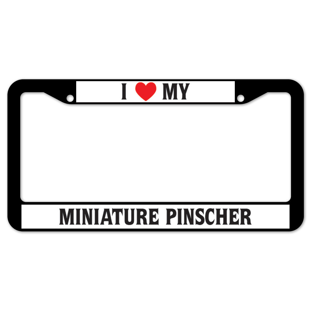 I Heart My Miniature Pinscher License Plate Frame