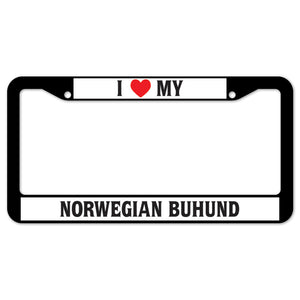 I Heart My Norwegian Buhund License Plate Frame