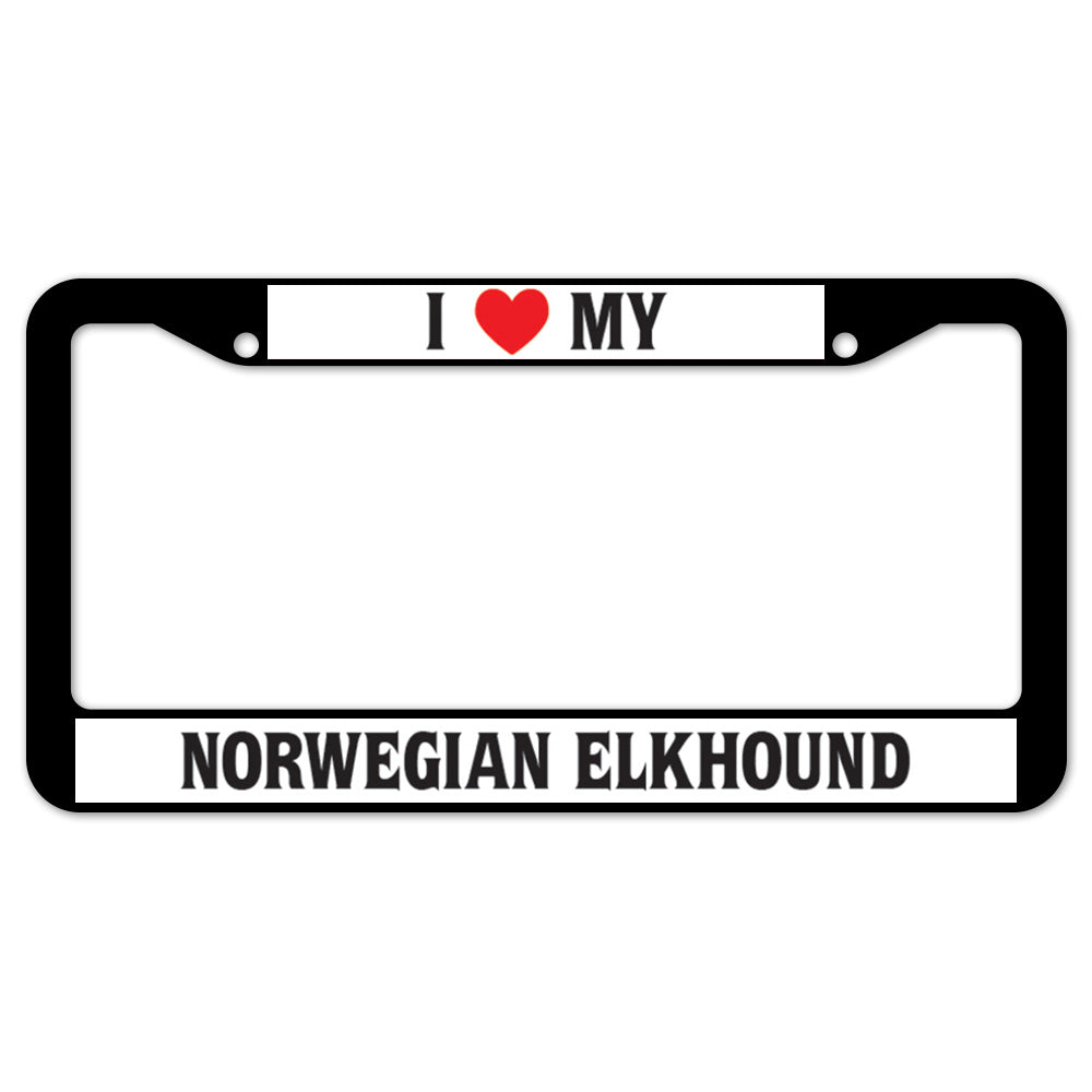 I Heart My Norwegian Elkhound License Plate Frame