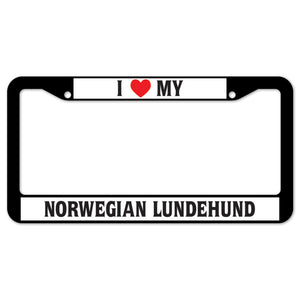 I Heart My Norwegian Lundehund License Plate Frame