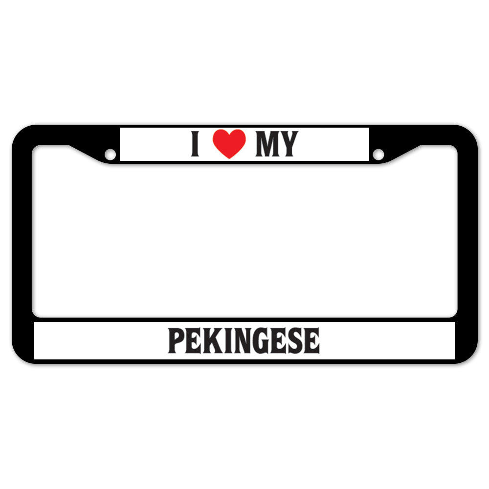 I Heart My Pekingese License Plate Frame