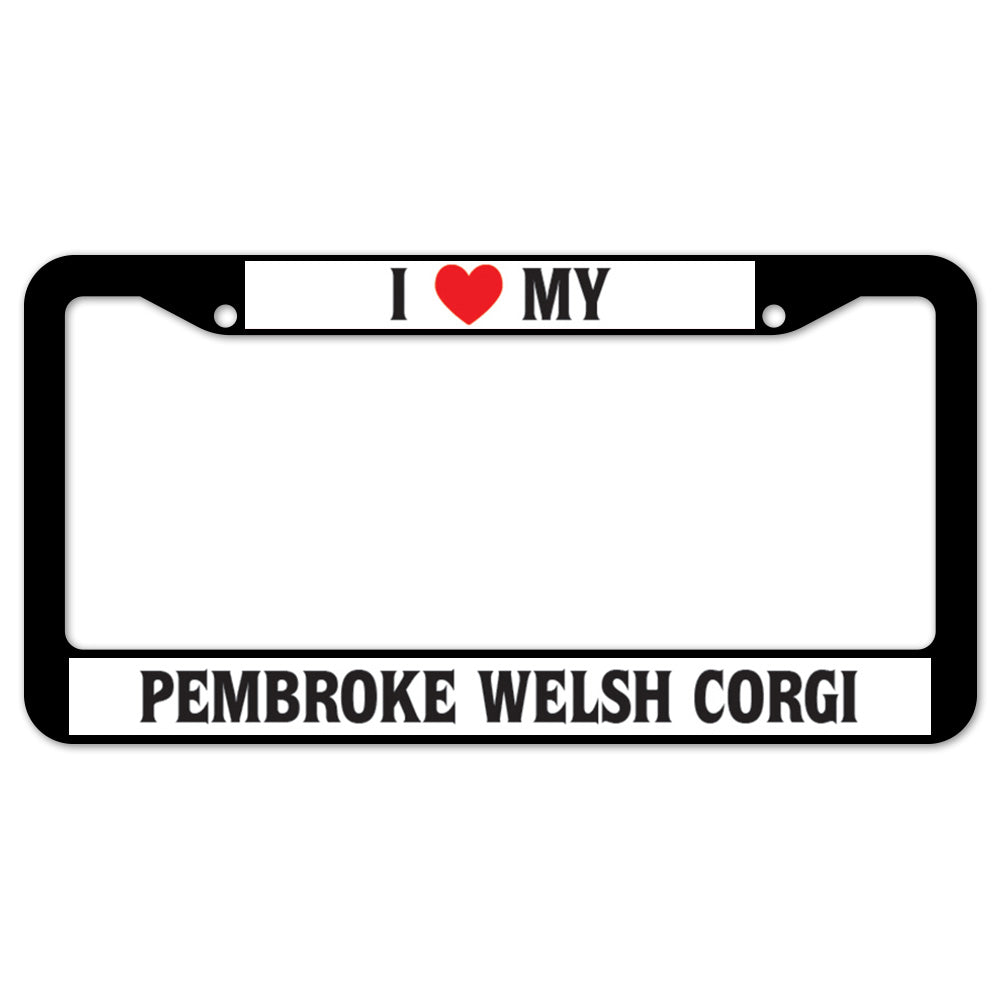 I Heart My Pembroke Welsh Corgi License Plate Frame