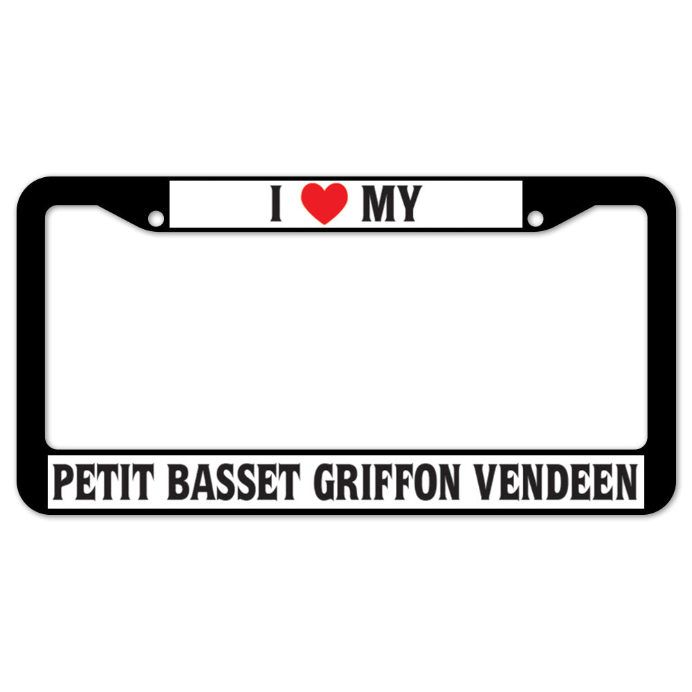 I Heart My Petit Basset Griffon Vendeen License Plate Frame