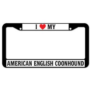 I Heart My American English Coonhound License Plate Frame