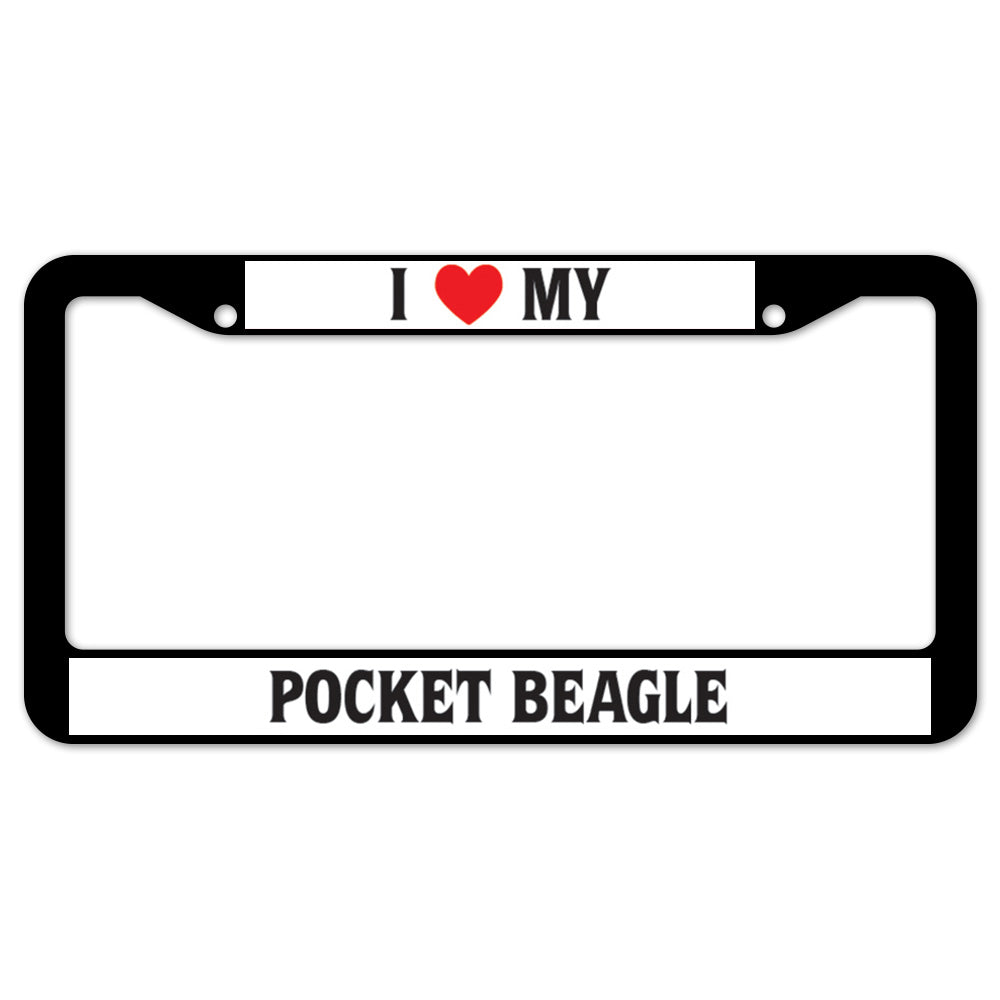 I Heart My Pocket Beagle License Plate Frame