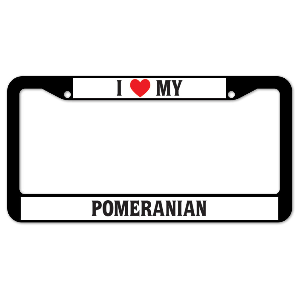 I Heart My Pomeranian License Plate Frame