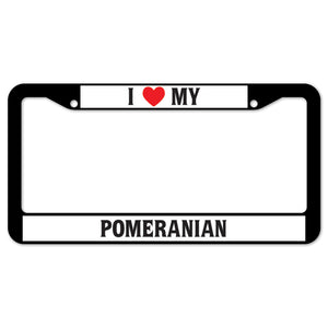 I Heart My Pomeranian License Plate Frame