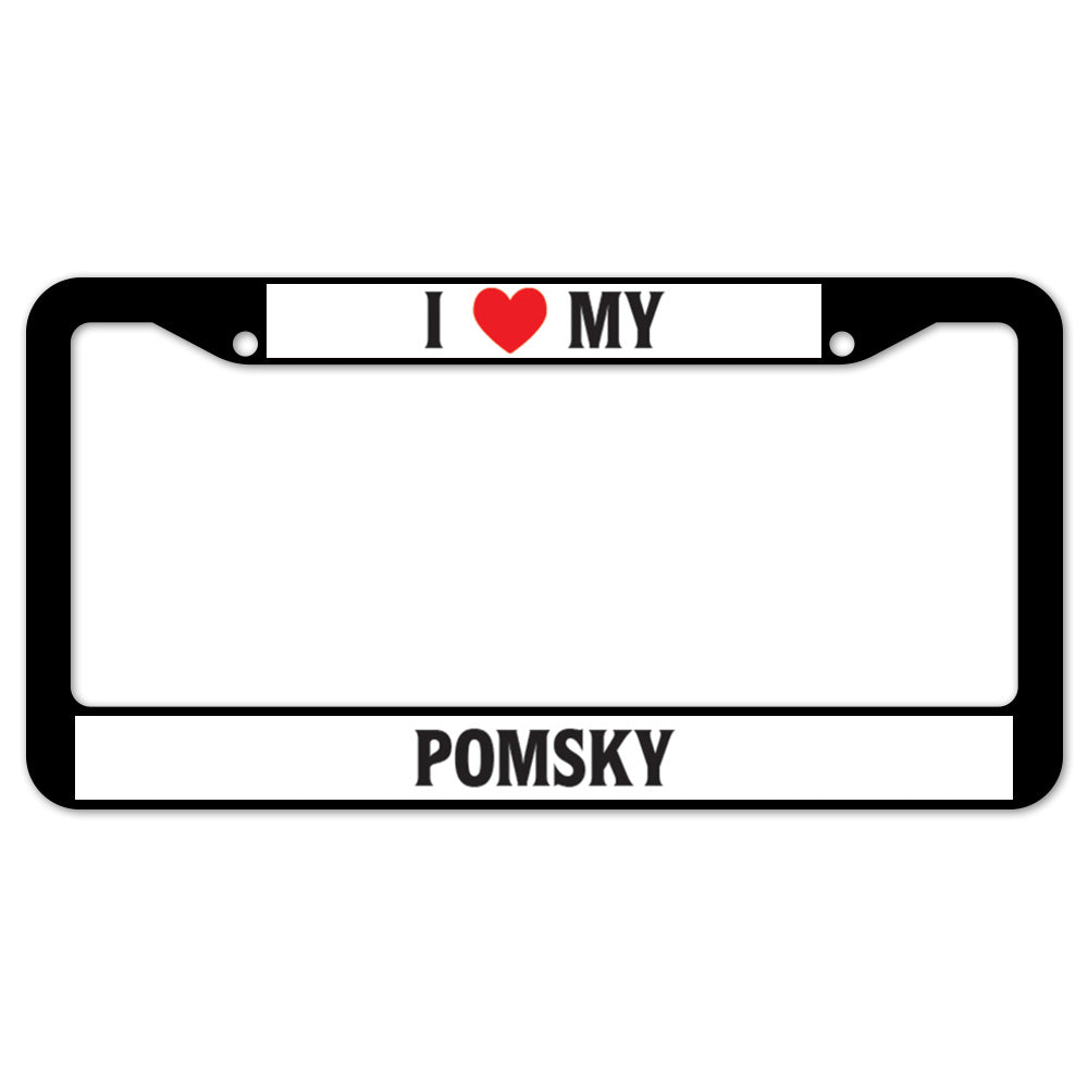 I Heart My Pomsky License Plate Frame