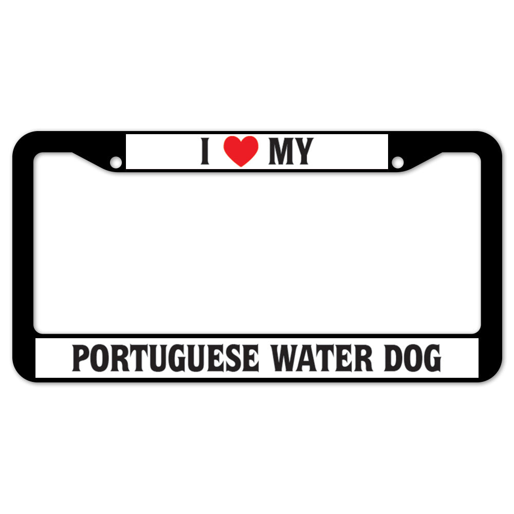 I Heart My Portuguese Water Dog License Plate Frame