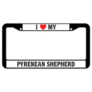 I Heart My Pyrenean Shepherd License Plate Frame