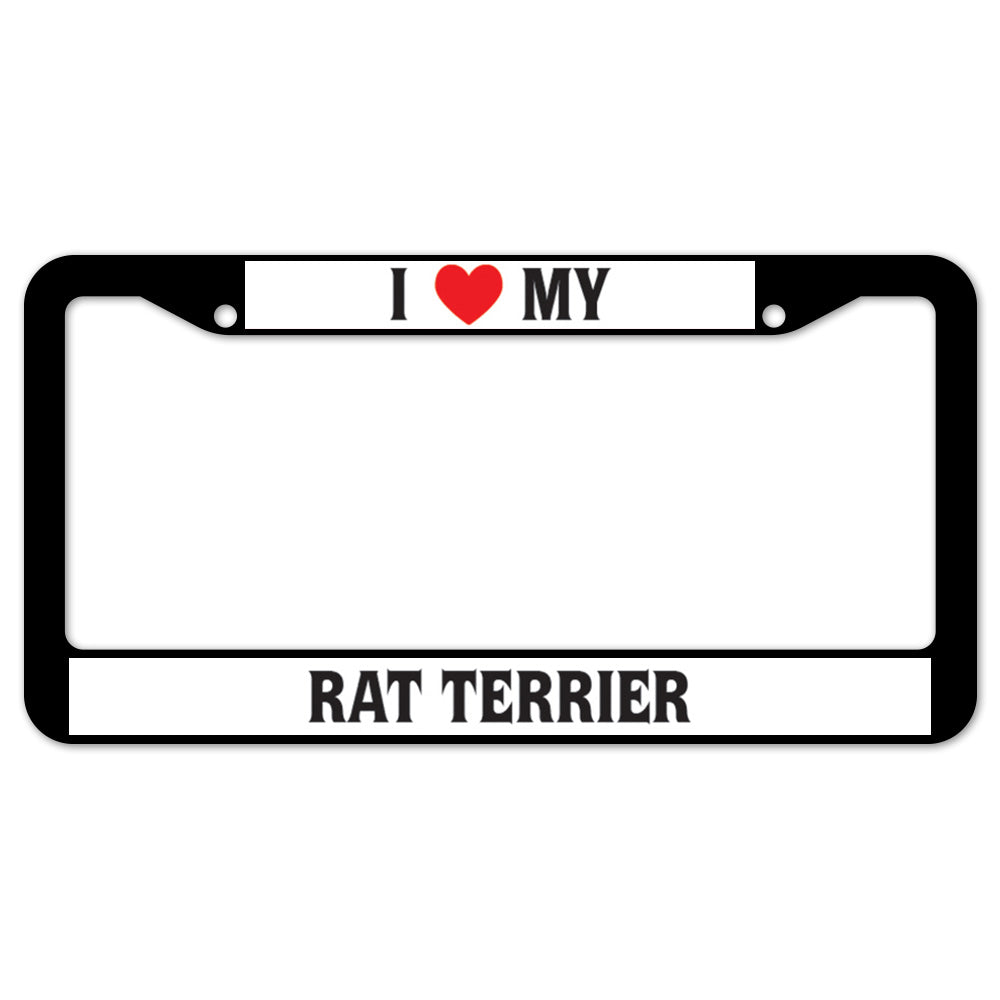 I Heart My Rat Terrier License Plate Frame