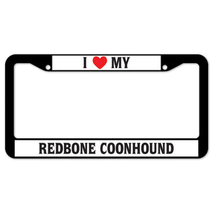 I Heart My Redbone Coonhound License Plate Frame