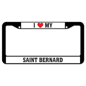 I Heart My Saint Bernard License Plate Frame