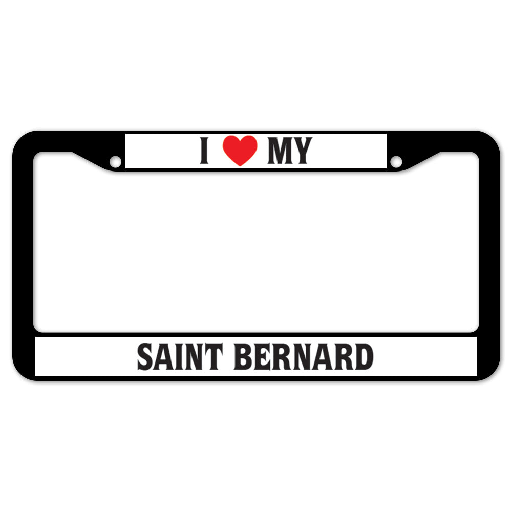 I Heart My Saint Bernard License Plate Frame