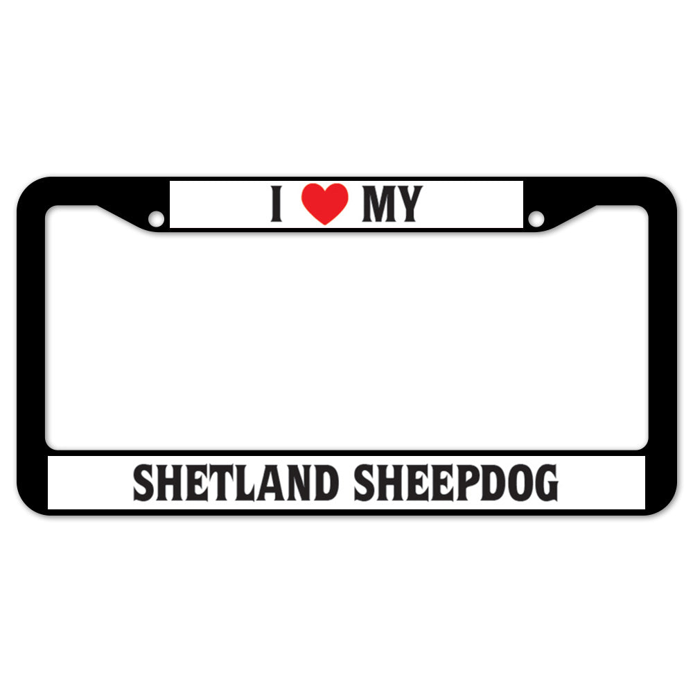 I Heart My Shetland Sheepdog License Plate Frame