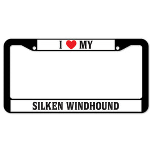 I Heart My Silken Windhound License Plate Frame