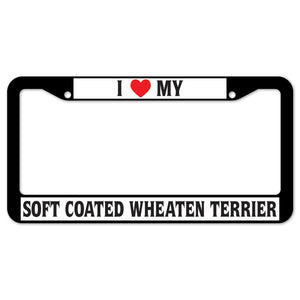 I Heart My Soft Coated Wheaten Terrier License Plate Frame