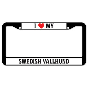 I Heart My Swedish Vallhund License Plate Frame