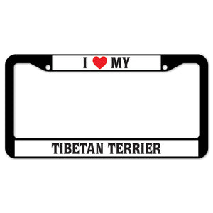 I Heart My Tibetan Terrier License Plate Frame
