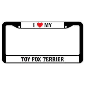 I Heart My Toy Fox Terrier License Plate Frame