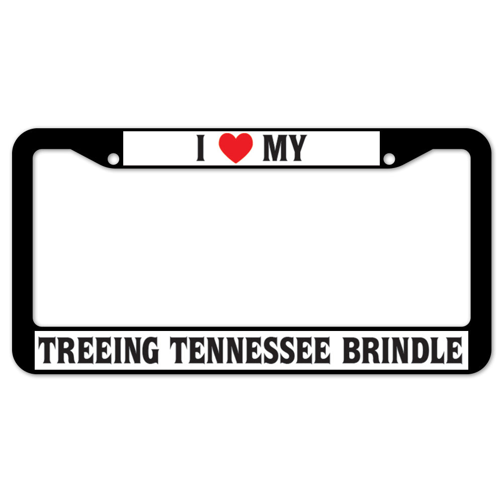 I Heart My Treeing Tennessee Brindle License Plate Frame
