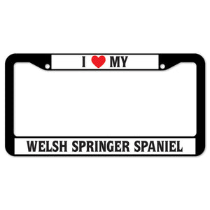 I Heart My Welsh Springer Spaniel License Plate Frame