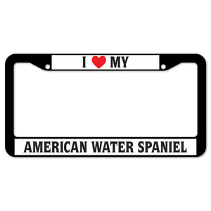 I Heart My American Water Spaniel License Plate Frame