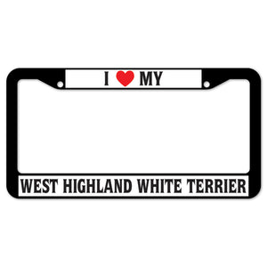I Heart My West Highland White Terrier License Plate Frame