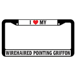 I Heart My Wirehaired Pointing Griffon License Plate Frame