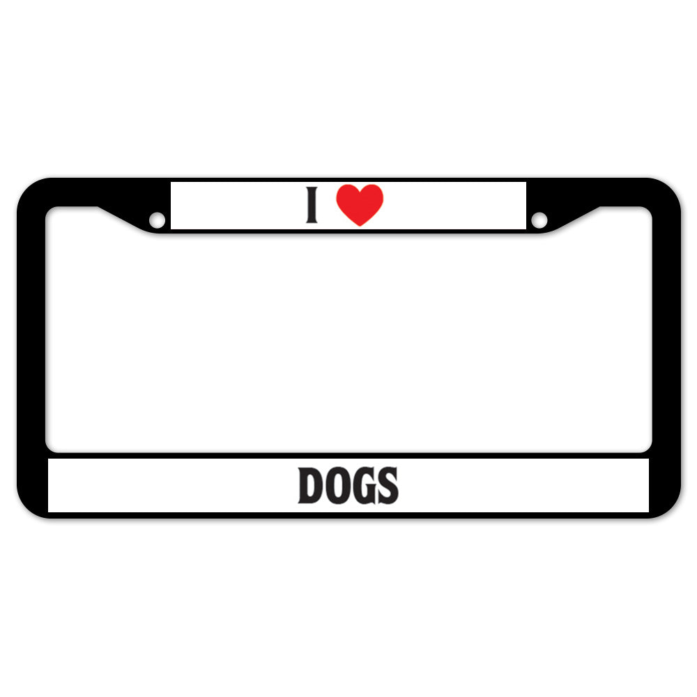 I Heart Dogs License Plate Frame