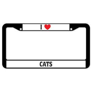 I Heart Cats License Plate Frame